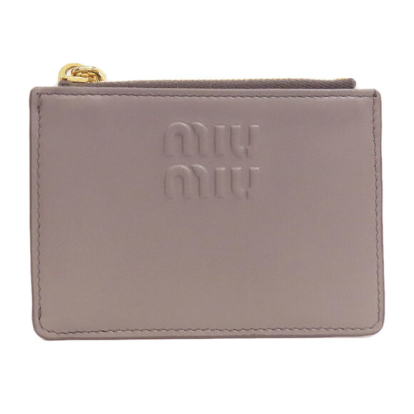 MIU MIU Gray Leather Card Holder - Picture 1 of 11